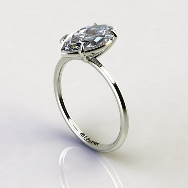 טבעת אירוסין בזהב 14K עם אבן מרקיזה בגודל 2 קראט